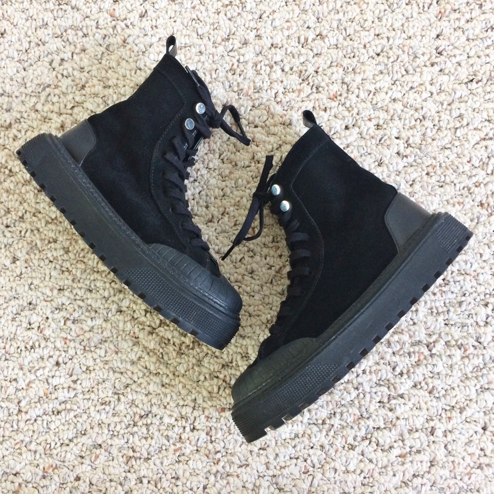 Zara TRF Combat Army Style Boots Size 36